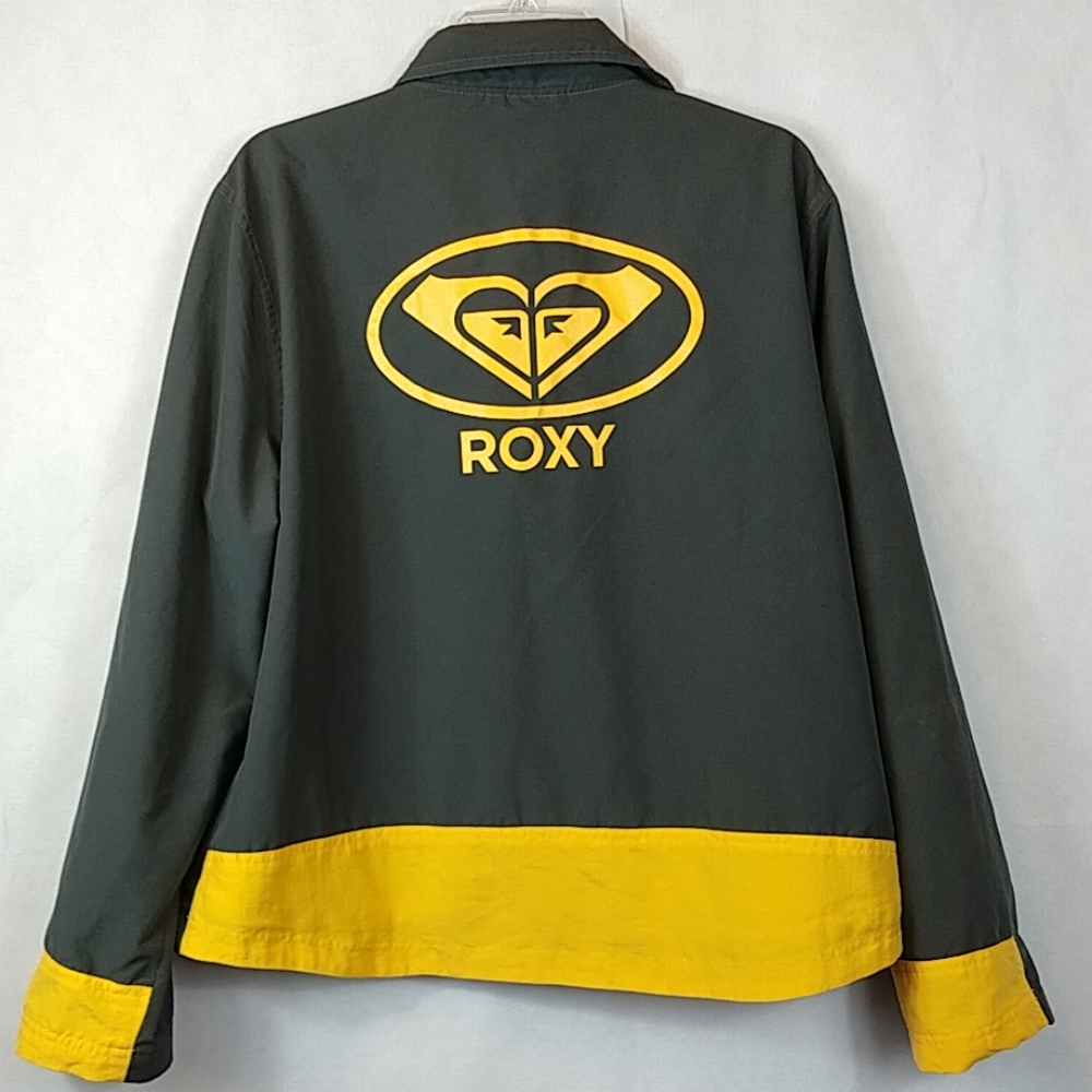 Gray yellow lightweight Roxy active wear jacket XL